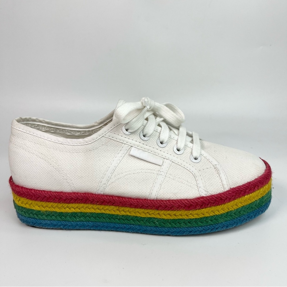 Superga • Rainbow Espadrille Platform Trainers